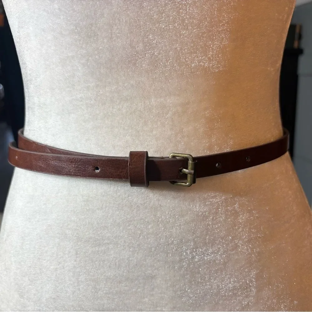 Women’s 1/2” Wide Brown Belt Gold Tone Buckle Size 36” EPC